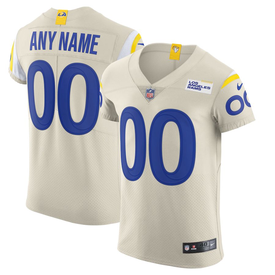 Men Los Angeles Rams Nike Cream Vapor Elite Custom NFL Jersey